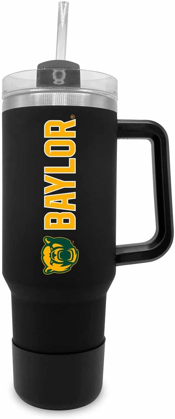40 oz Baylor Bears Travel Tumbler with Handle - Insulated Steel