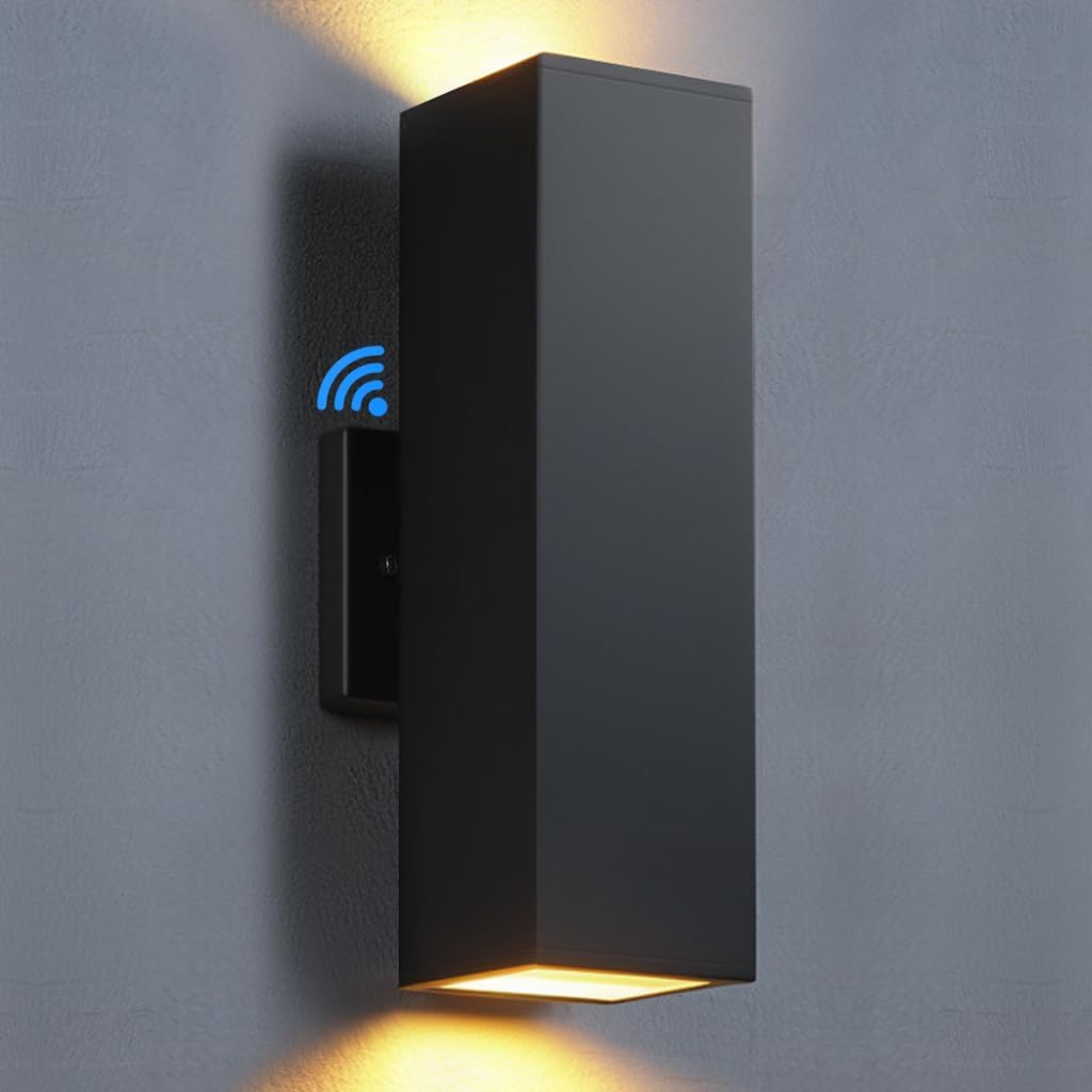 SHIMR Modern Outdoor Wall Lights with Dusk to Dawn Feature