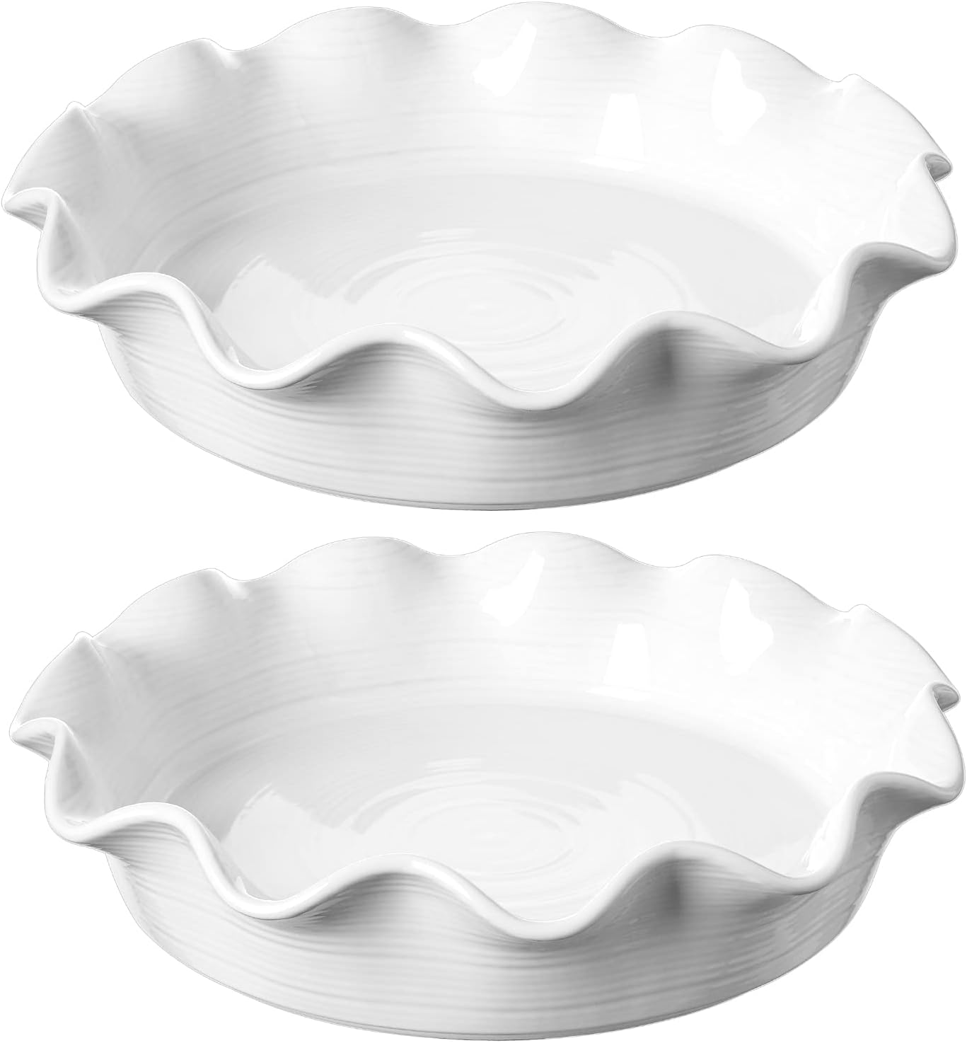 LE TAUCI Ceramic Pie Pans for Baking, 11 Inch Deep Dish Set