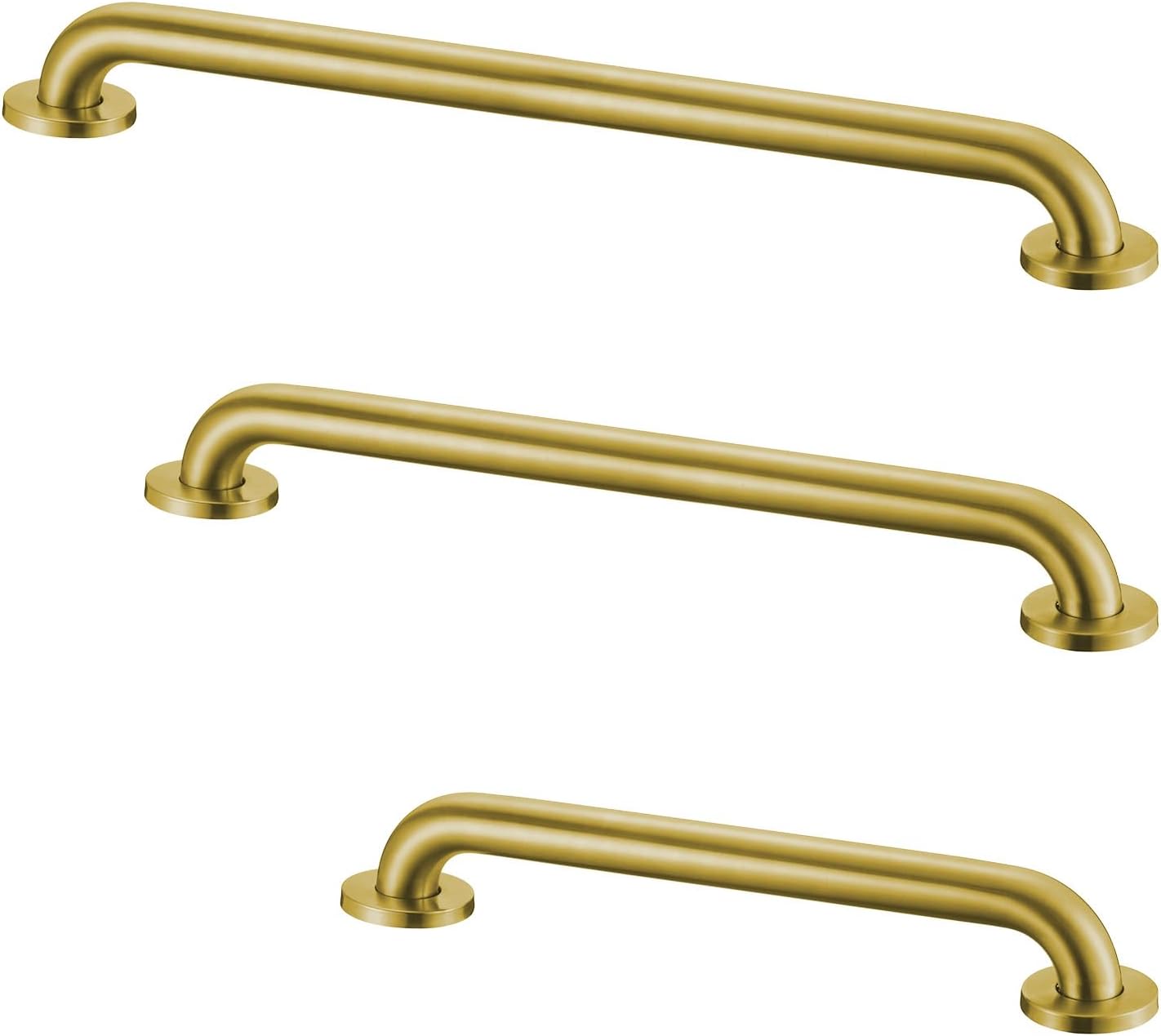 Grab Bar Bundle for ADA Compliance - Brushed Gold Stainless Steel
