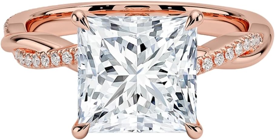 1-3 CT Moissanite Engagement Ring in Solid Gold & Silver