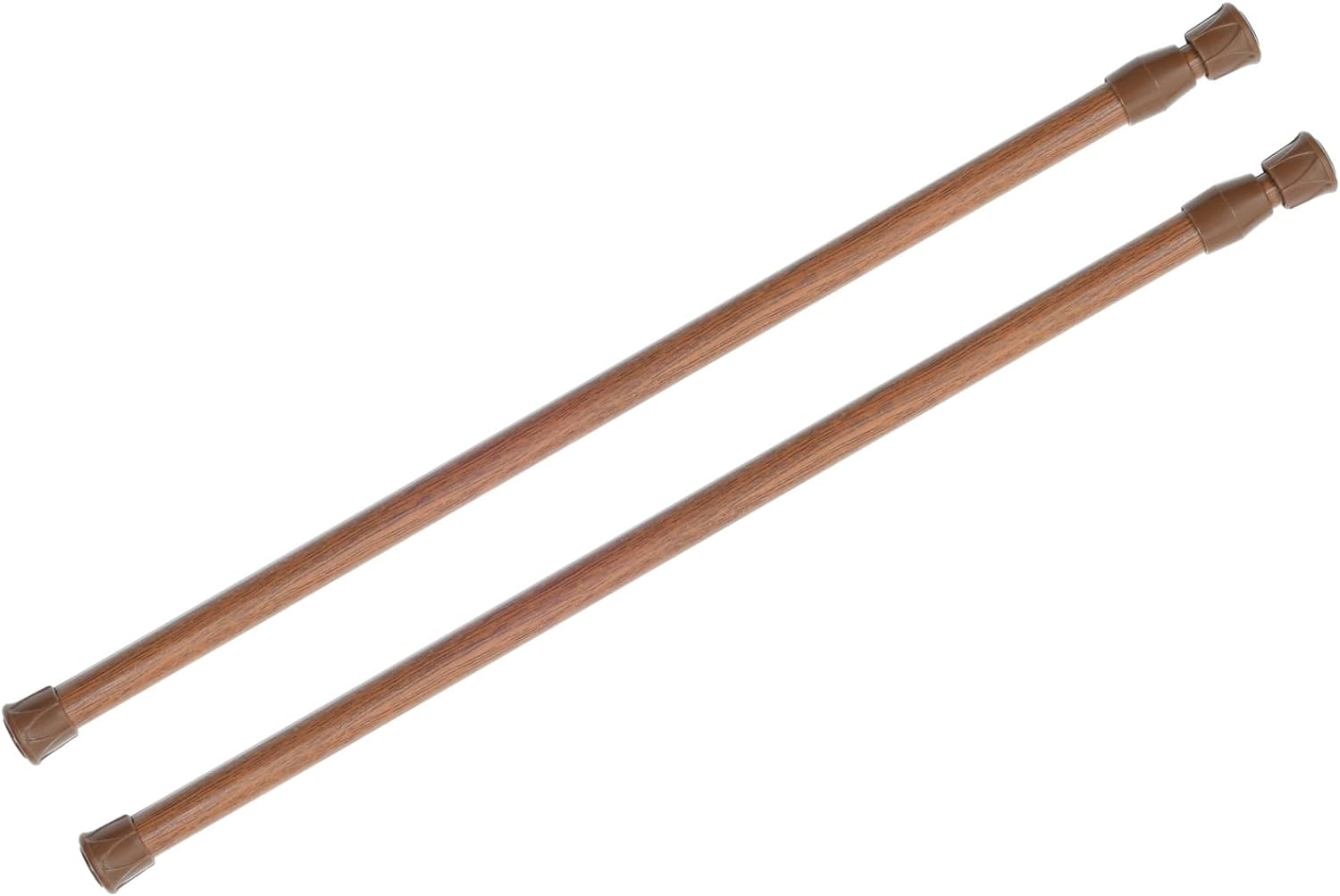 Adjustable Oak Curtain Rods - No Drill, Easy Install!