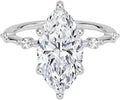 Moissanite Ring 3 Ct Hidden Halo Solitaire - Ethical Sparkle Rings