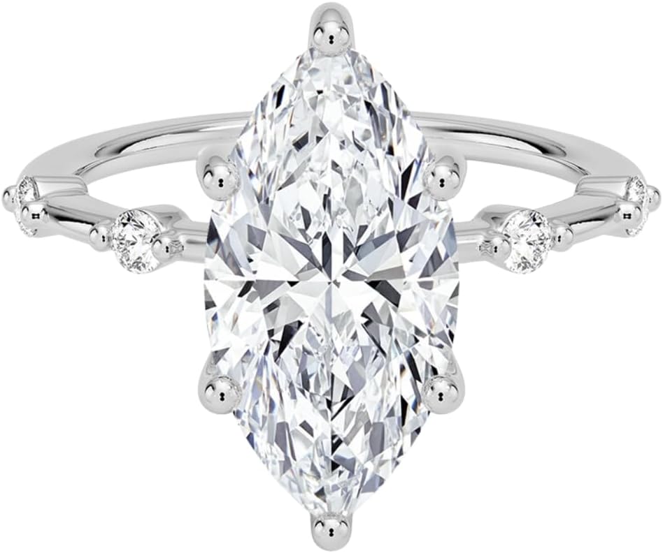 Stunning Moissanite Ring 3 Ct in Gold & Silver for Engagement
