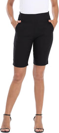 Women's Pull On Bermuda Shorts 10ft Inseam - Mid Rise Comfort