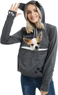 Jomago Womens Pet Carrier Hooded Sweatshirt - Hands-Free Pouch