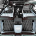Custom White and Black Full Coverage Car Floor Mats - Personalized Fit