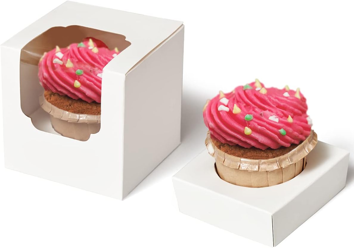 Cupcake Boxes 200 Pcs Bulk for Muffins and Cocoa Bombs Packaging