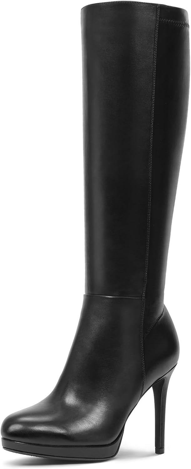 Lumeheel Black Knee High Boots for Women - Stylish Stiletto Design