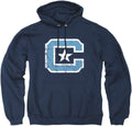 Logovision Collegiate Distressed Primary Logo Hooded Pullover - Unisex
