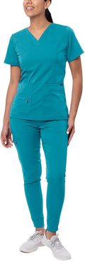 Adar Pro Flawless Plus Scrub Set for Women - Elevated V-Neck & Joggers