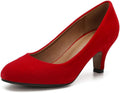 Women's Classic Round Toe Pump Kitten Low Heel Shoes (Style RMJT)