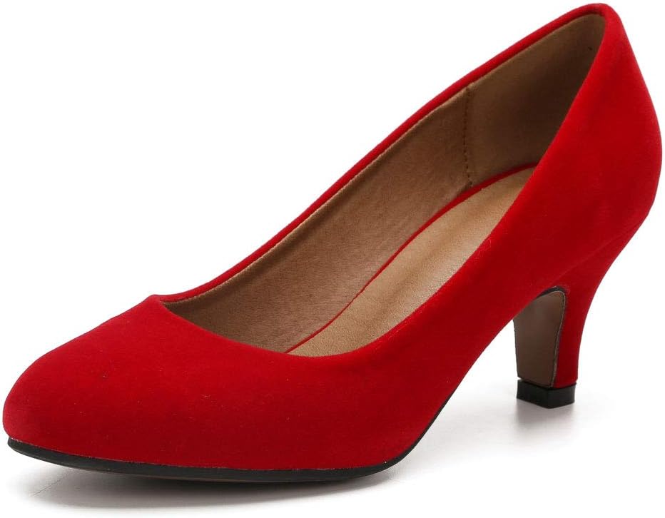 Women's Classic Round Toe Pump Kitten Low Heel Shoes Review