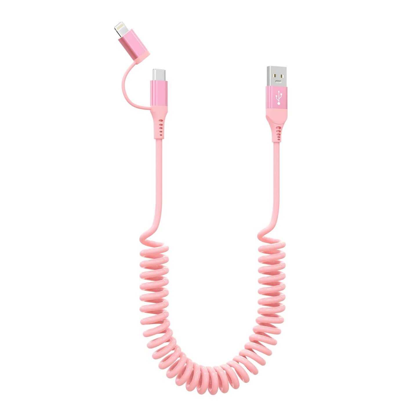 Coiled Pink 2-in-1 Charger for iPhone & Android
