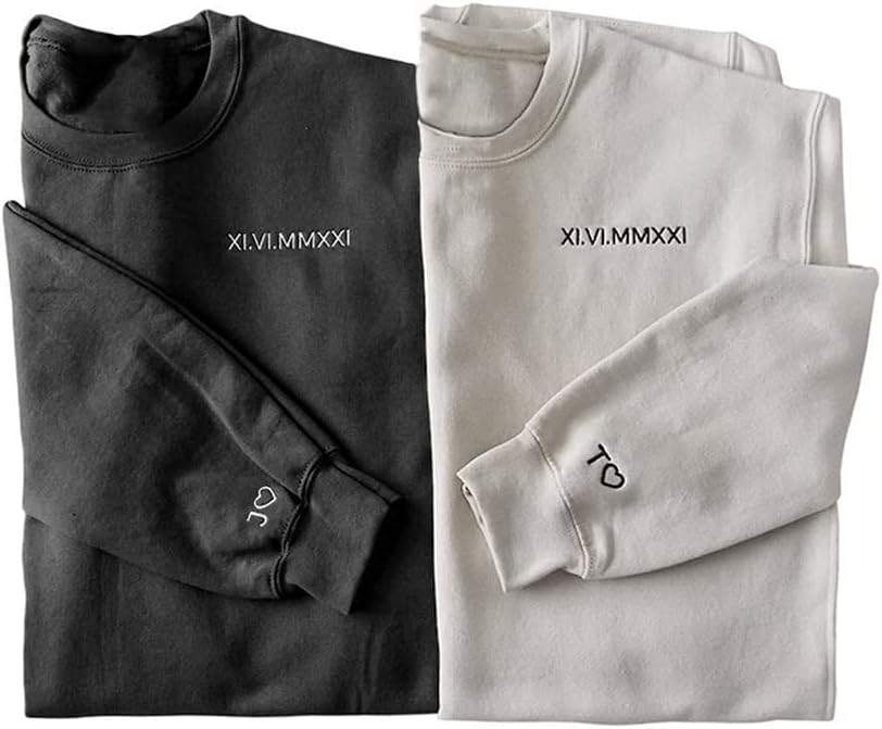 Custom Roman Numeral Couples Sweatshirts 