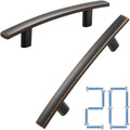 KOOFIZO 20-Pack Solid Curved Bar Cabinet Pull - Oil Rubbed Bronze