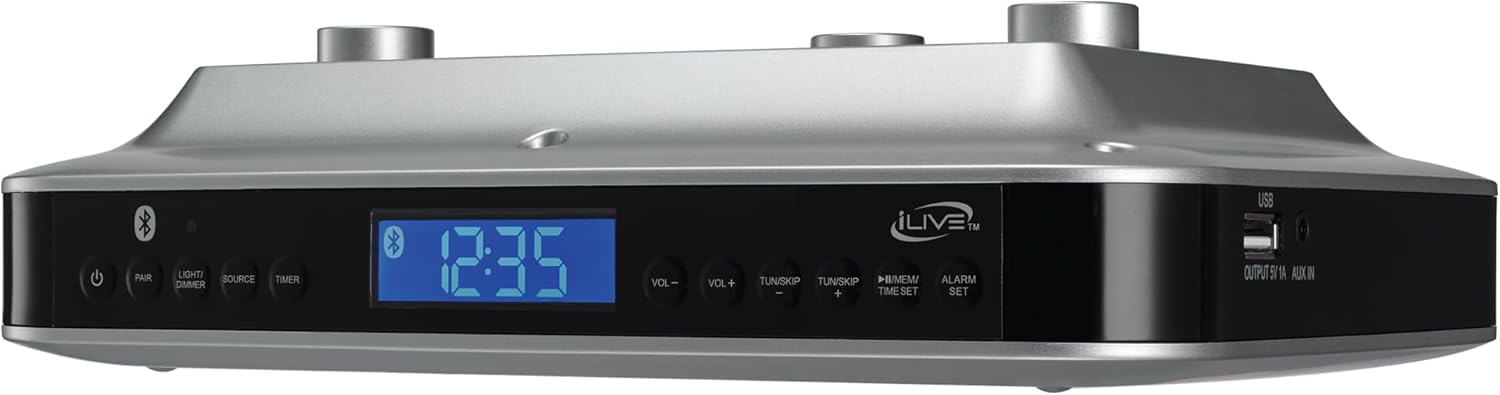 iLive Under Cabinet Music System with Bluetooth and FM Radio