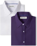 Demofair Men's Dress Shirts Solid Wrinkle-Free Long Sleeve