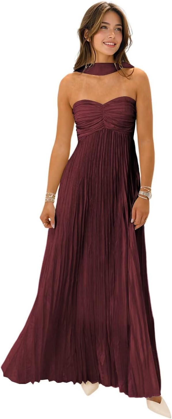 Strapless Bridesmaid Dresses for Women with Scarf - 2025 Style