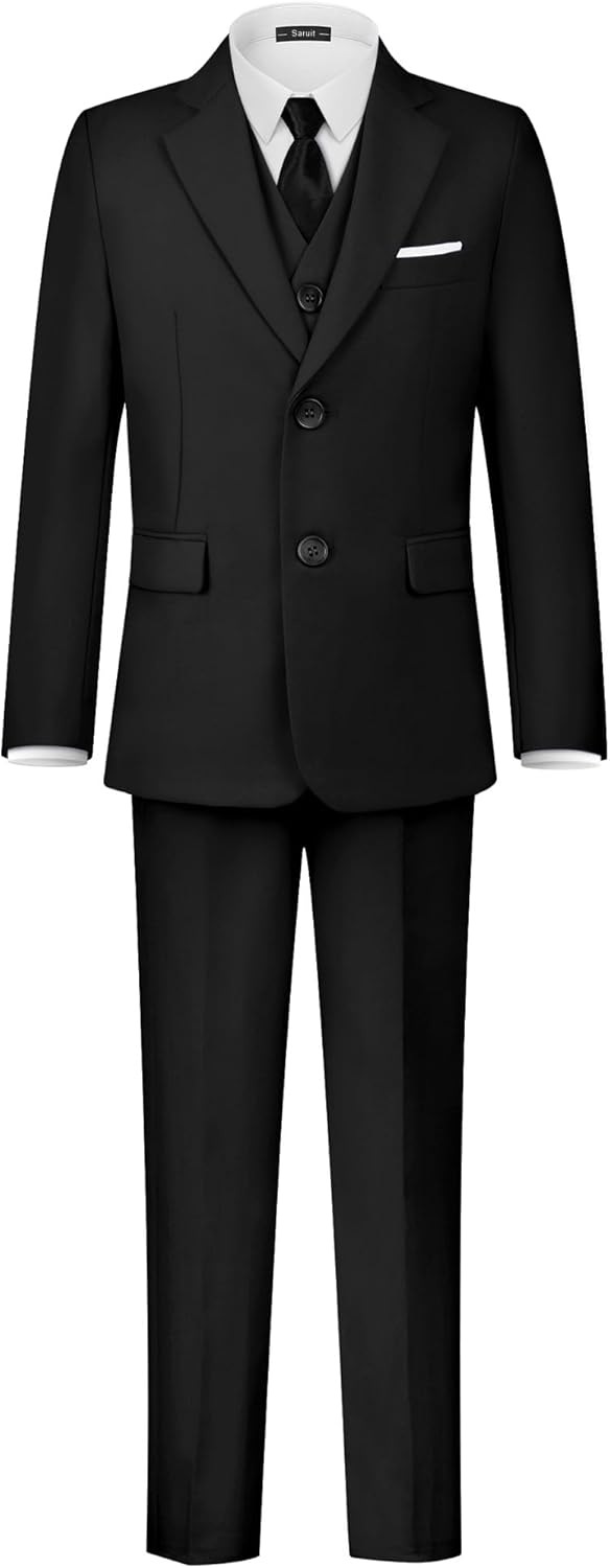 Boys' Formal Suits Set Dresswear Tuxedo Suit Adjustable Waist