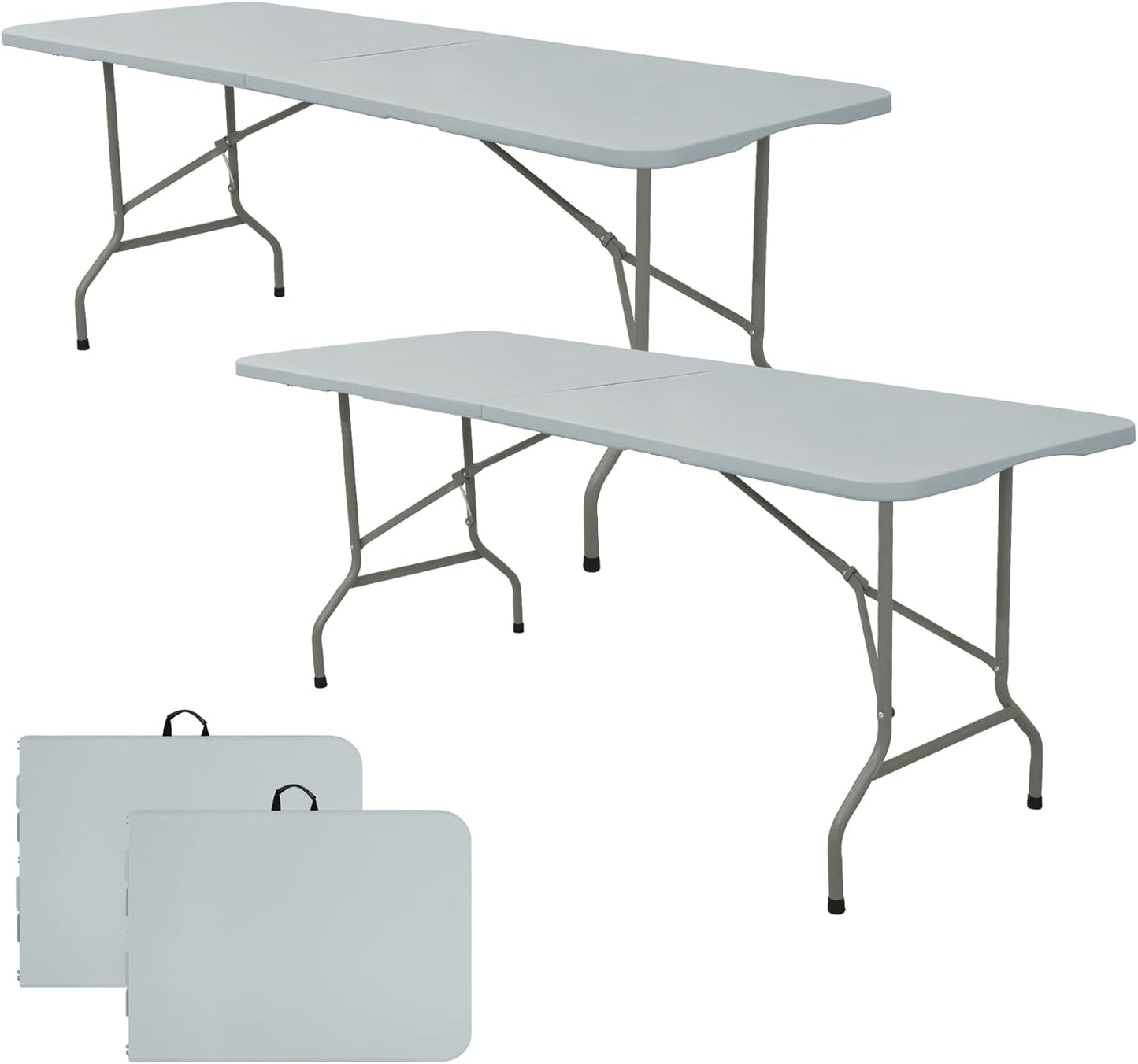 Set of 2 Portable Heavy Duty Folding Tables for Events