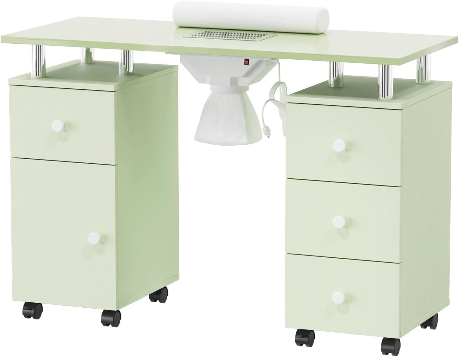 OmySalon Manicure Table with Electric Dust Collector & Storage