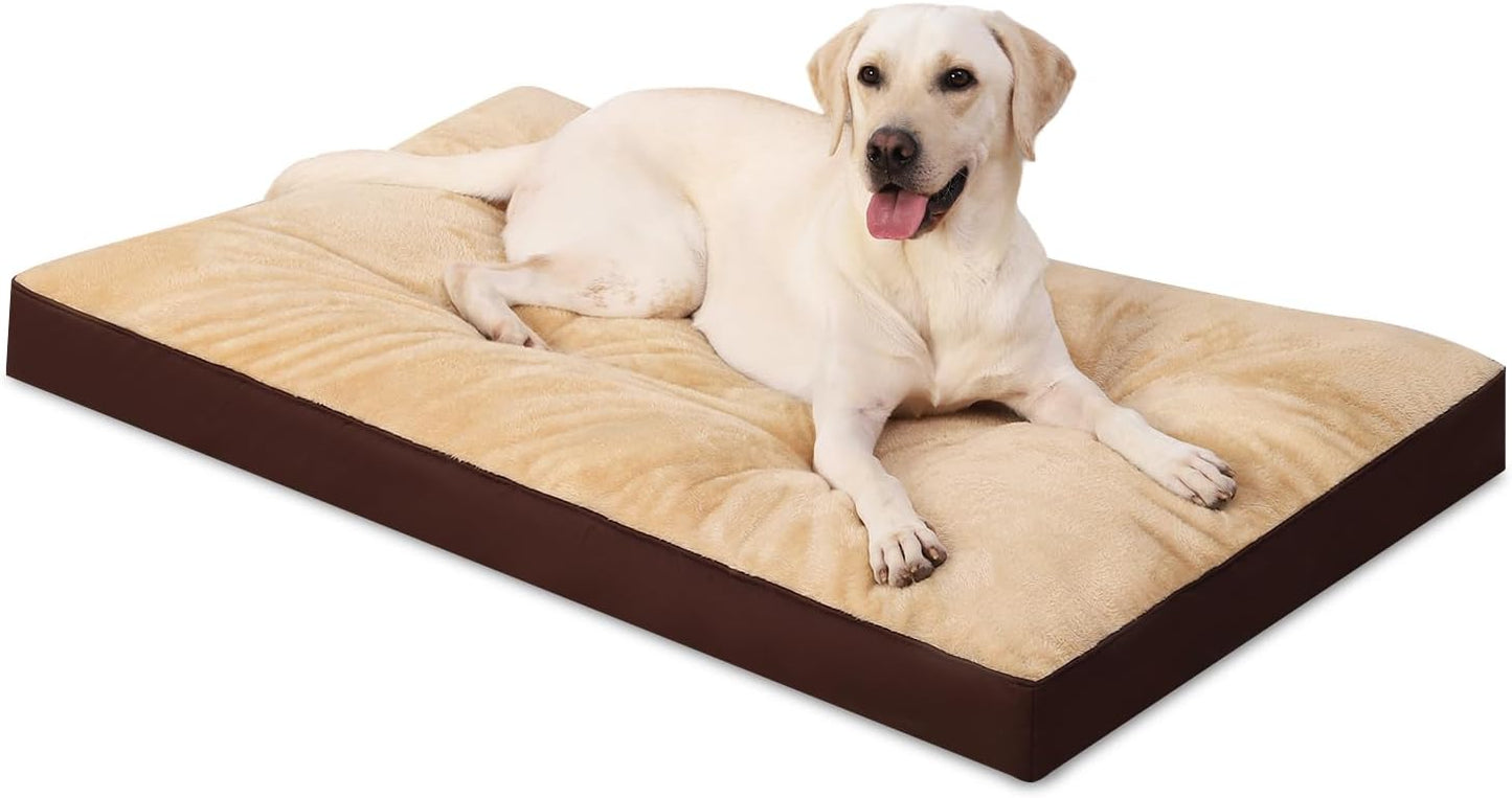 Deluxe Plush Dog Crate Bed Waterproof for Large and Medium Dogs
