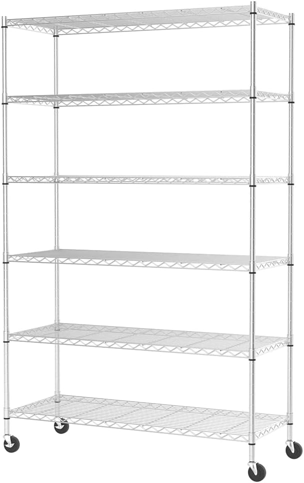 FDW Wire Shelving Unit Storage Cart with Heavy-Duty Capacity