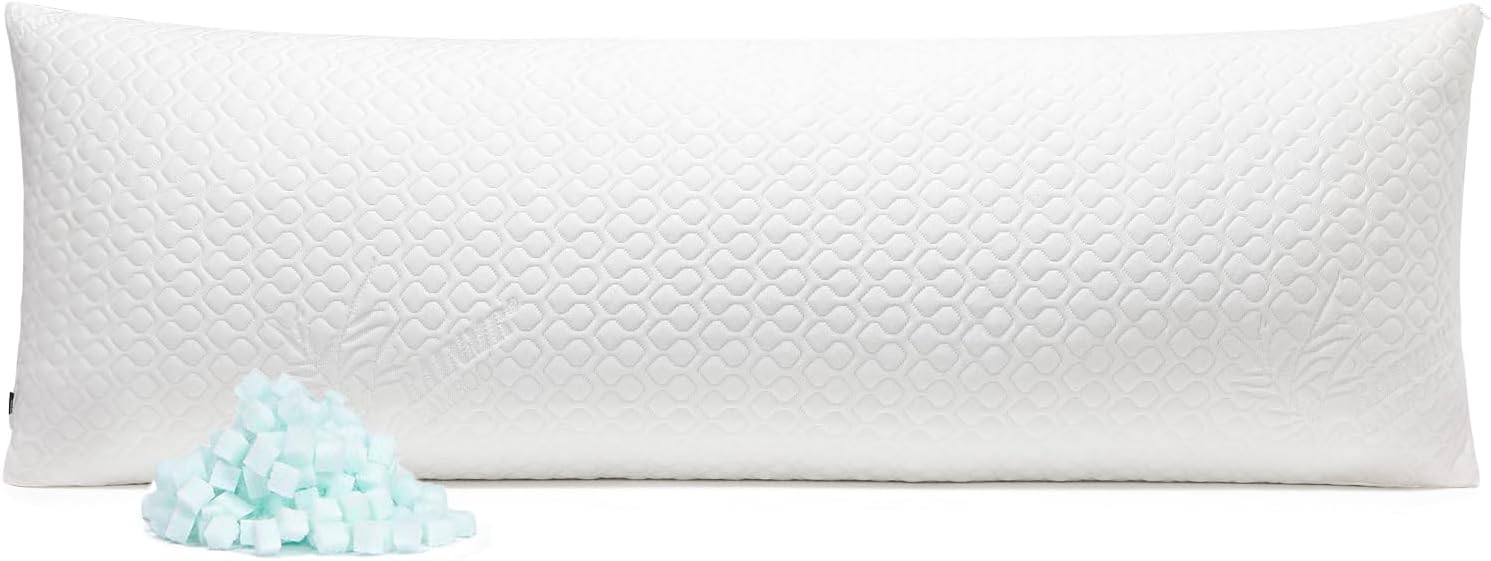 Extra Long Body Pillow for Adults with Cooling Cover 20x60 in