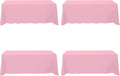 Pink Tablecloths for 8 ft Rectangle Tables 90 x 156 in - 4 Pack