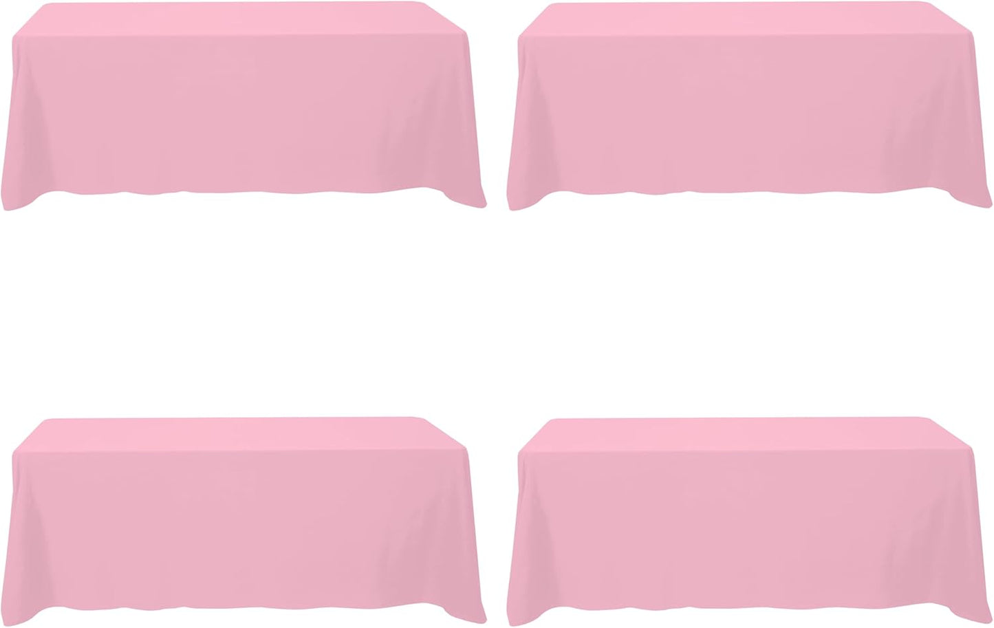 BRILLMAX 4 Pack Pink Tablecloths for 8 Foot Rectangle Tables