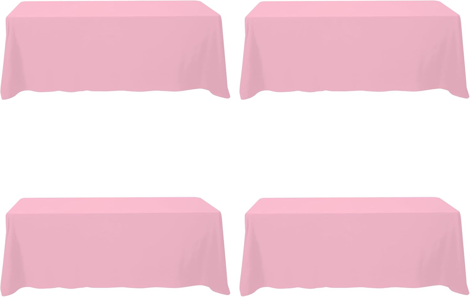 BRILLMAX 4 Pack Pink Tablecloths for 8 Foot Rectangle Tables