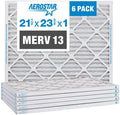 Aerostar 21 1/2x23 3/8x1 MERV 13 Pleated Air Filter - 6 Pack