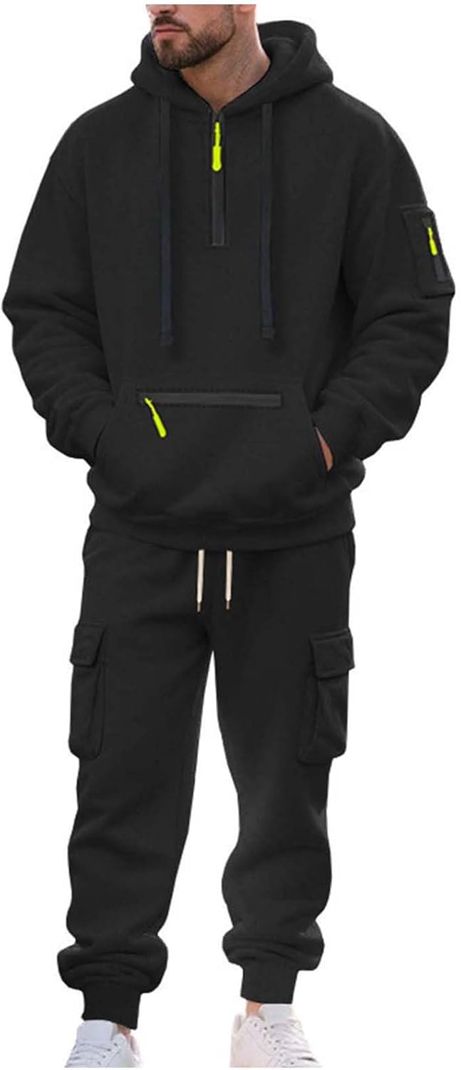 Fleece Lined Men Tracksuit Set for Cold Days and Style