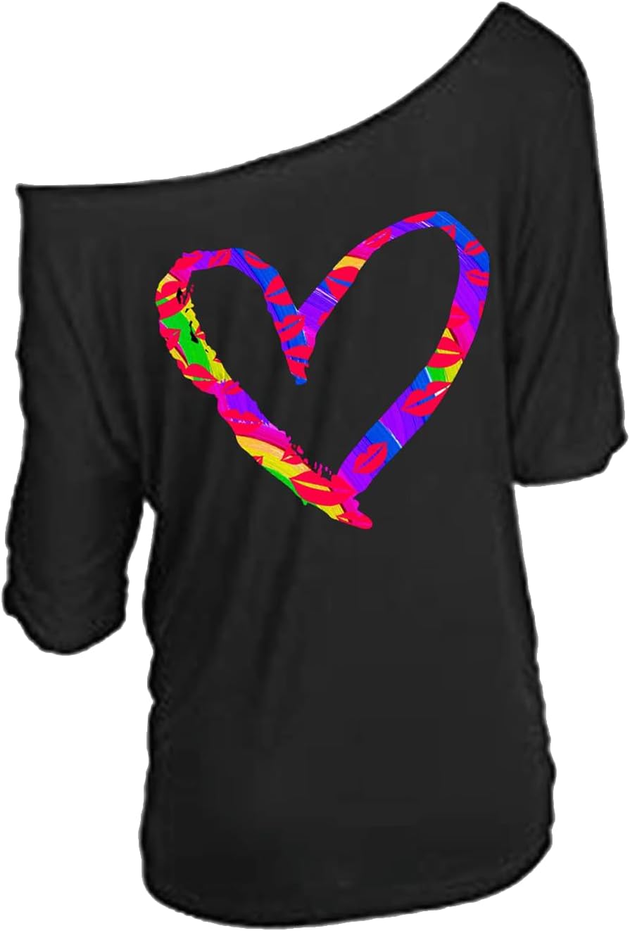 Off Shoulder Lips Print Tee - Plus Size Chic!