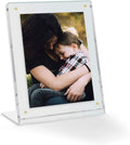 8x10 Acrylic Floating Picture Frame Table Stand with Gold Cover