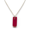 Sea Glass Murmur Pendant (Red) - Dainty Cultured Glass Necklace
