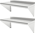 12in x 36in Wall Mounted Stainless Steel Shelf 2PACK - Heavy Duty