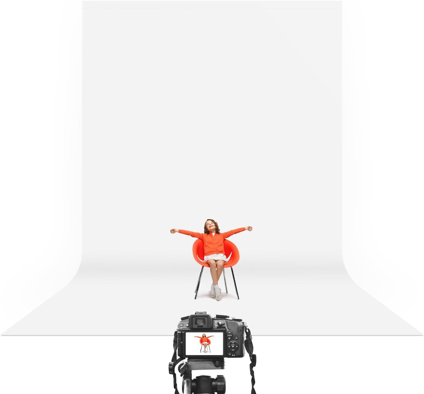 Premium 10x20 ft. White Backdrop: Soft Fabric, 200GSM, JS JULIUS STUDIO