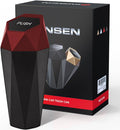 SINSEN Mini Car Trash Can with Auto-Bounce Lid - Compact Car Bin