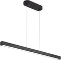 47in Black Linear Pendant Light - Sleek Dimmable Wood LED