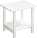 White Adirondack Outdoor Side Table 16.6 in - Two-Tier Patio End Table