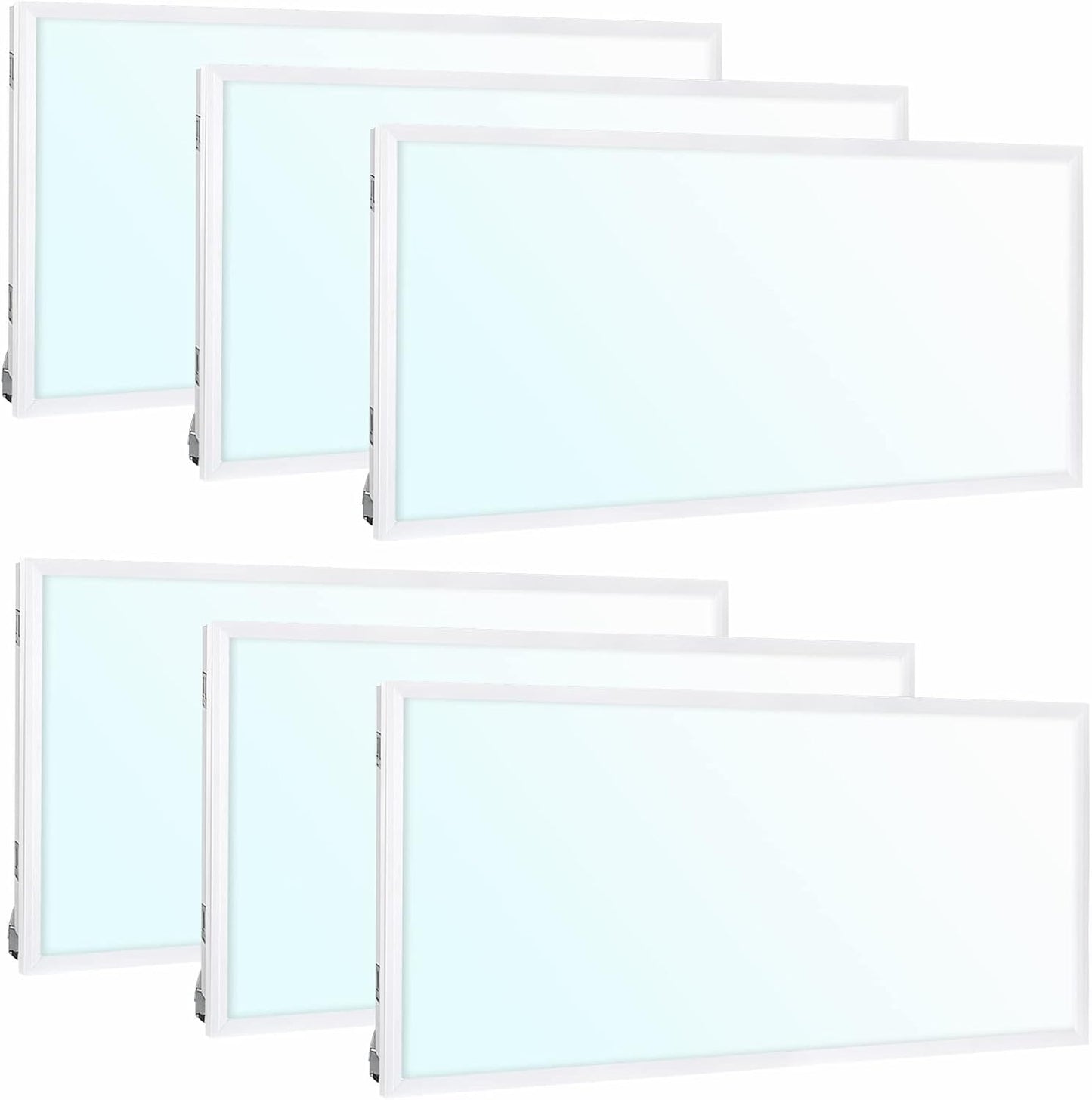 WEIZE 6 Pack 2x4 FT LED Flat Panel Troffer Light for Offices