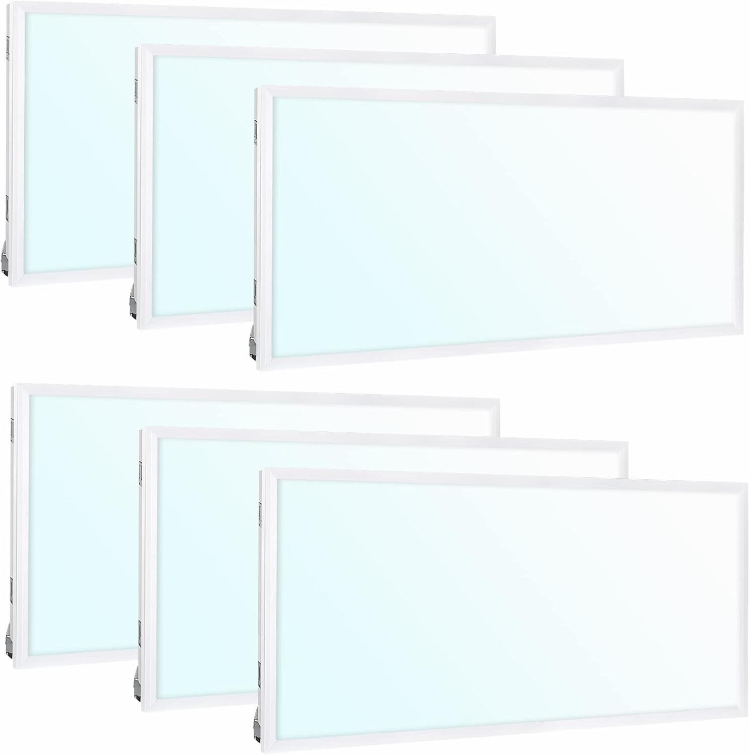 WEIZE 6 Pack 2x4 FT LED Flat Panel Troffer Light for Offices