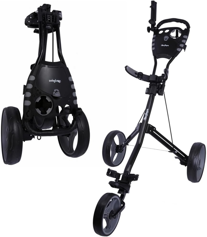 MacGregor Golf VIP 3 Wheel Push Pull Cart - Lightweight & Foldable