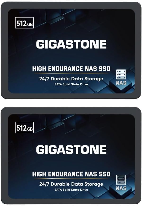 Gigastone 512GB NAS SSD Drive 2-Pack for High Endurance Storage