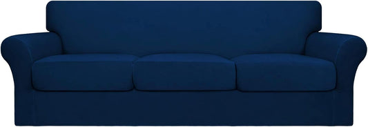 Oversized Stretch Soft Couch Cover for Dogs - Navy Slipcover