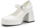 DREAM PAIRS Women's High Chunky Platform Mary Jane