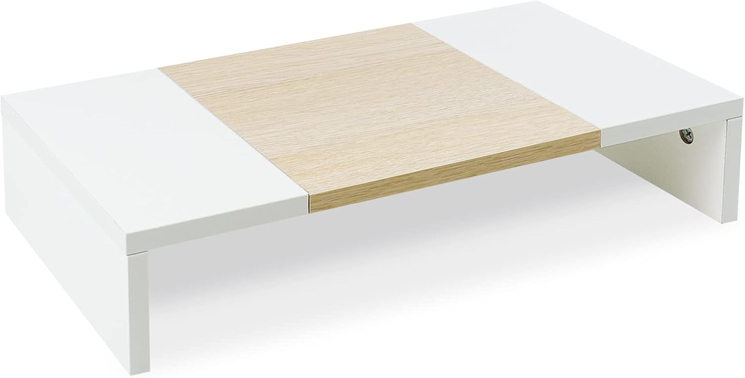 20 Wood Monitor Stand Riser - White+Maple
