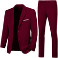 Mens Slim Fit 2 Piece Suit Two Button Notched Lapel Solid (Style N3ZV)